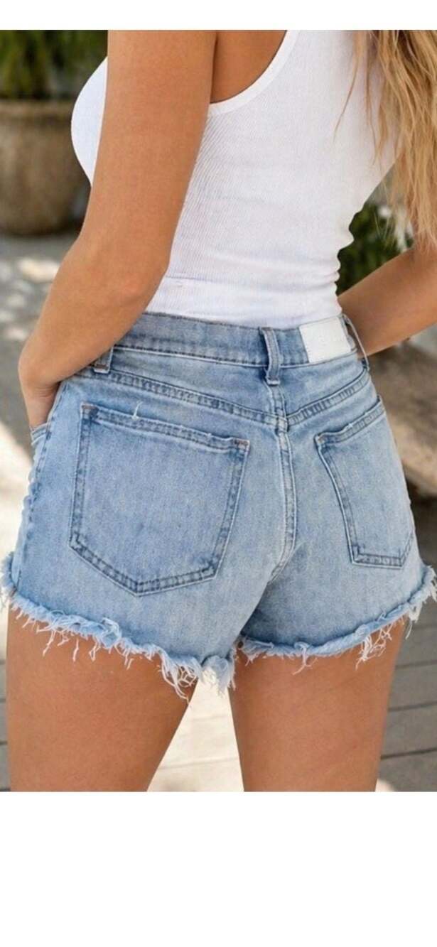 PISTOLA x Stitch Fix Distressed Raw Hem Denim Shorts Size 28 Summer Festival